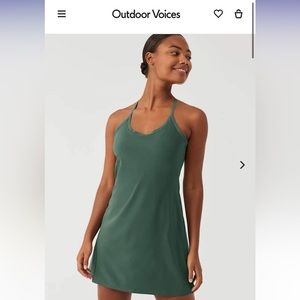 NWT Outdoor Voices OV The Exercise Dress Size Small (S)c in color Evergreen